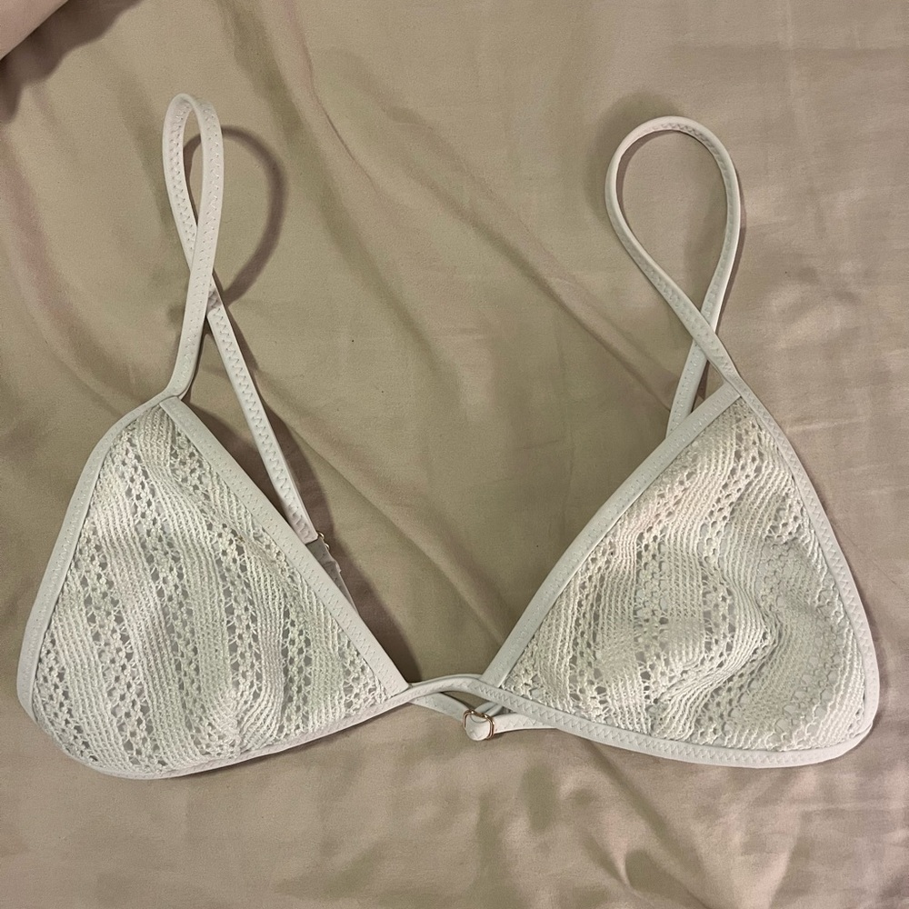 White Fox Boutique Lace Bikini Top - Cream